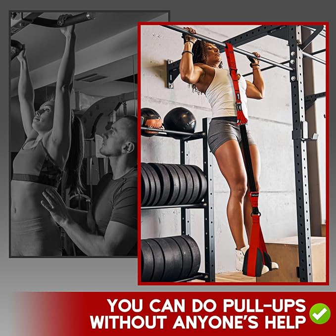 HOXWC Pull Up Assistance Bands, Adjustable Heavy Duty Resistance Band for Pull Up, 3 Pull Up Bands, Comfortable Fabric Feet/Knee Rest, Assistance Bands for Pull-Up, Home Fitness, Body Stretching