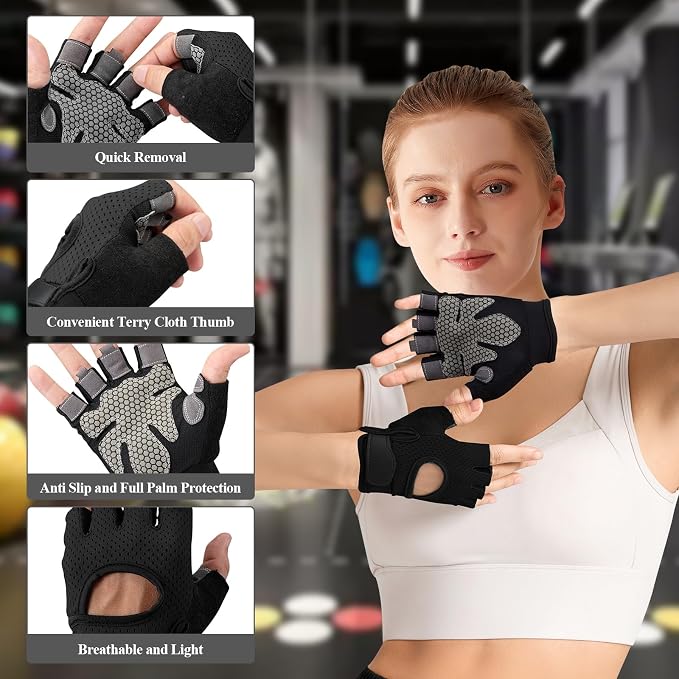 Barbell Pad Set,10 Pcs Barbell Pads for Hip Thrust Squat & Lunges Support,with 2 Workout Ankle Straps, 2 Gym Straps Weight Lifting, 2 Gym Gloves, Resistance Band, Olympic Bar Pad,Carry Bag