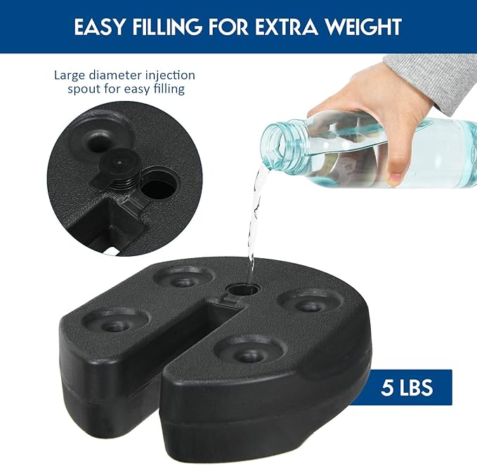 Tangkula Set of 8 Canopy Weights, 40lbs Weight Plate Kit with No-Pinch Design for Easy Installation and Removal, Water & Sand Filled Tent Weights for Legs, Ideal for Tents, Canopies, Umbrellas