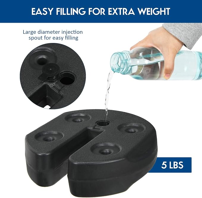 Tangkula Set of 4 Canopy Weights, 20lbs Weight Plate Kit with No-Pinch Design for Easy Installation and Removal, Water & Sand Filled Tent Weights for Legs, Ideal for Tents, Canopies, Umbrellas