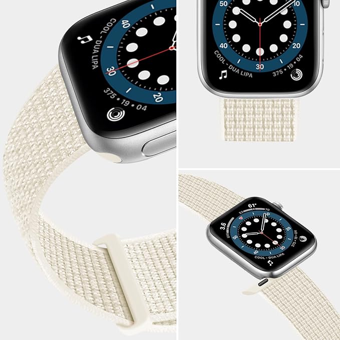 Sport Loop Band Nylon Women Men Stretchy Elastic Braided Wristband | Nylon Sport Loop Wristband Compatible with Apple Watch Ultra 2 38/40/41/42/44/45/46/49mm For iWatch Series 1-11 SE