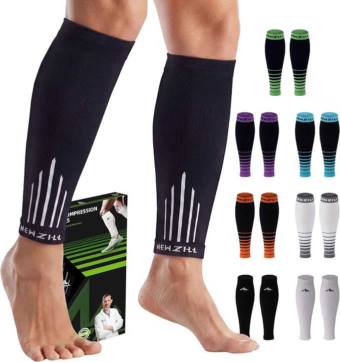 NEWZILL Compression Calf Sleeves (20-30mmHg) for Men & Women Perfect Option to Compression Socks for Running Travel Nursing