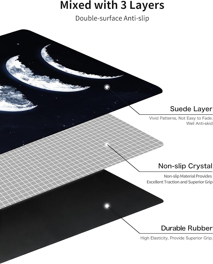 nuveti Printed Travel Yoga Mat 1/16 Inch Thick Non Slip Fitness Workout Mat | with Carrying Bag, Foldable Lightweight Suede & Natural Rubber Yoga Mat for Yoga Pilates and Fitness 72" L x 24" W x 1.5mm