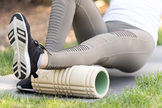 TRIGGERPOINT Performance Therapy Grid Patented Multi-Density Foam Massage Roller (30% Renewable Materials) Exercise, Deep Tissue Muscle - Muscle Pain&Tightness, Improves Circulation (13"), Tan