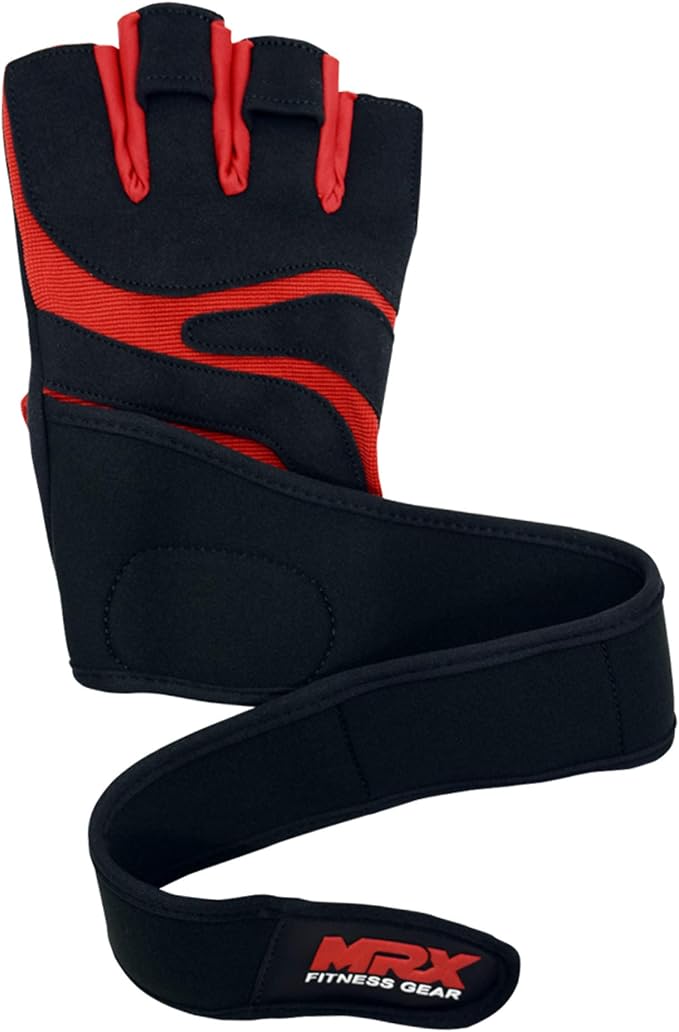 MRX Weightlifting Gloves for Men Workout Gloves Mens Wrist Support Lifting Gloves Male Gym Gloves | Workout Gym Accessories for Men Weight Lifting Fingerless Gym Exercise for Powerlifting