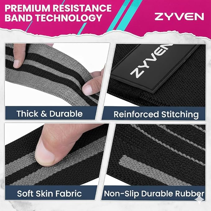 76 Inch Fabric Resistance Band for Working Out, Extra Long Resistance Band for Strength Training, Mobility & Stretching, Non Slip Heavy Duty Exercise Band for Yoga, Home Gym, Athletes