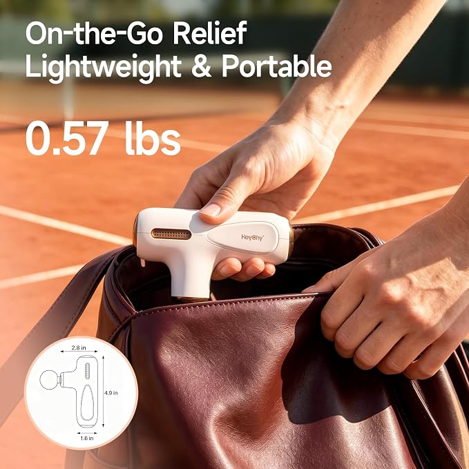 Mini Massage Gun Deep Tissue, Portable Muscle Massager, FSA Eligible | Quiet Operation, 4 Heads, Men Women Athletes Back Neck Shoulder Muscle Care