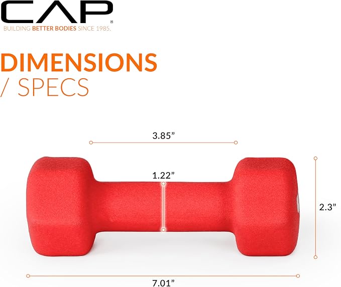 CAP Barbell Neoprene Dumbbell Weights Pairs & Sets | Color Series
