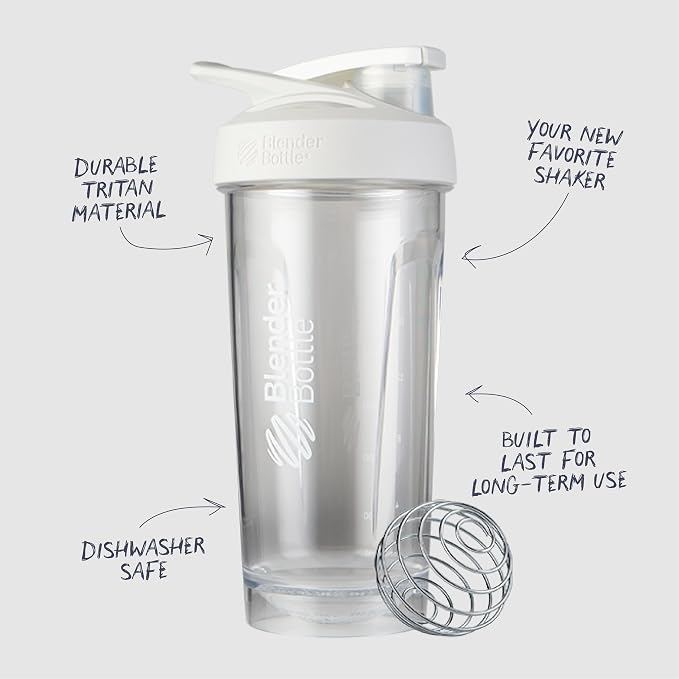 BlenderBottle Sport Flip Tritan Shaker Bottle 24 oz White