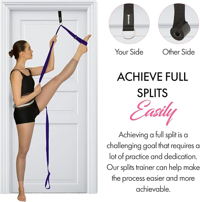 Stretching Strap with Door Anchor for Splits and Flexibility Training | Improve Leg Flexibility at Home, Ideal for Ballet, Dance, Cheerleading, Yoga, Pole Dance and Gymnastics