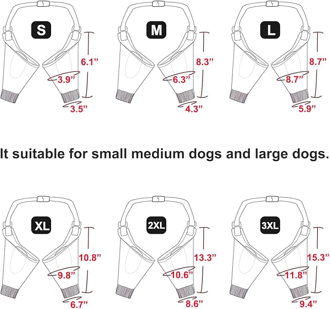 HDKUW Dog Elbow Protector, Dog Front Leg Recovery Sleeve for Prevent Licking Wound, Elbow Sleeves with Mesh Pad for Medium Large Dogs Rainbow L