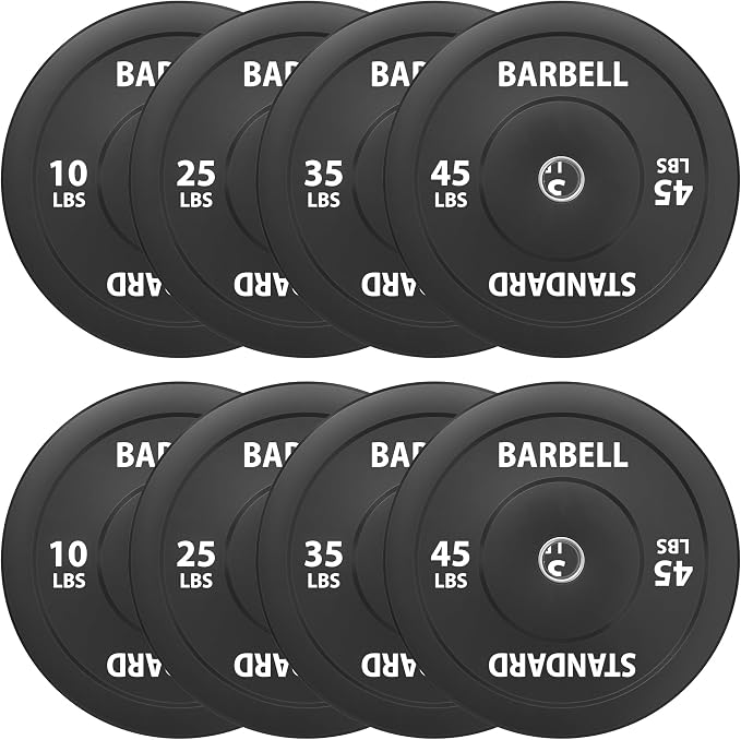 Mikolo Olympic Weight Plates, 2-Inch Rubber Weight Plates with Steel Insert, Bumper Plates for Strength Training, Weight Plate