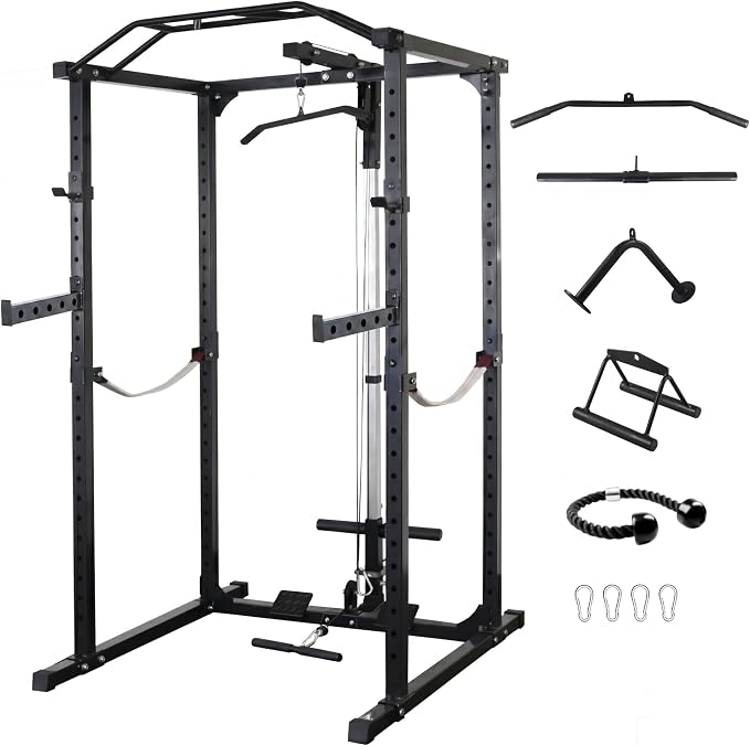 HulkFit Multifunction Heavy-Duty Power Cage Squat Rack, Home Gym,Multiple Sizes and Colors Available