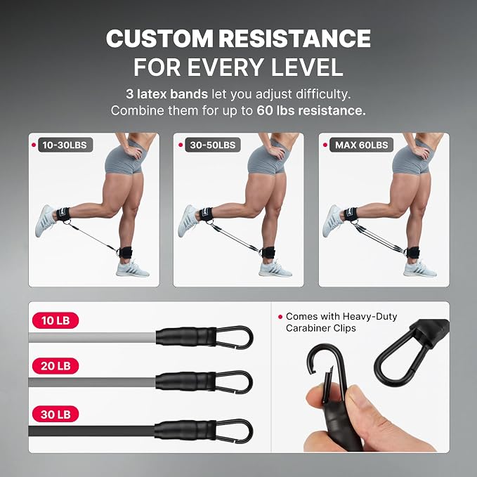 DMoose Ankle Strap for Cable Machine - One Size Fit with Premium Padding, Workout Kickback Ankle Cuffs, Ankle Bands for Working Out, Booty Workouts, Leg Extension, Hip Abductors & Lower Body Exercises