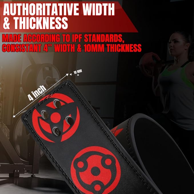 Anime Weightlifting Belt - Durable Gym Leather Belt for Back Support during Powerlifting, Squats and Deadlifts - for Men and Women
