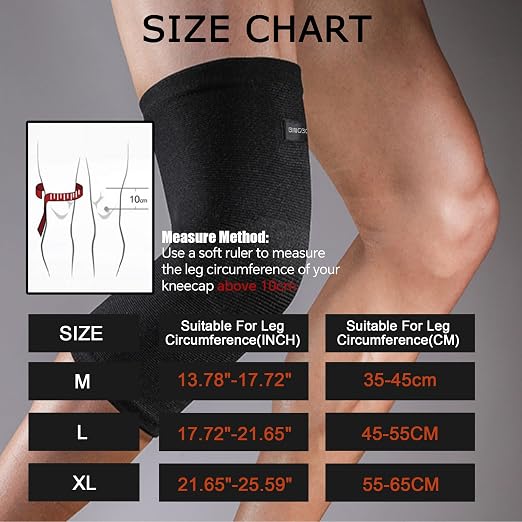 Knee Brace for Pain Relief - Knee Compression Sleeves for Men and Women, Knee Support Leg Brace for Meniscus Tear, Running, Weightlifting, Workout, ACL, Arthritis, Joint Pain Relief(Black,M)
