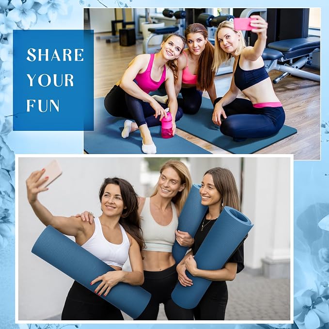 Timgle 6 Pack Yoga Mats Bulk 68 x 24 Inches Non Slip Exercise Yoga Mat 4 mm Thick Anti Slip Tear Resistant Sports Gym for Fitness Stretching Home Workout and Studio