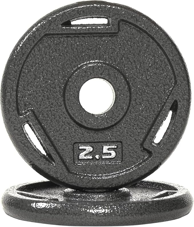 Elevon 2-Inch/1-Inch Cast Iron Weight Plate for Strength Training and Weightlifting, Olympic Grip Plate for Barbell