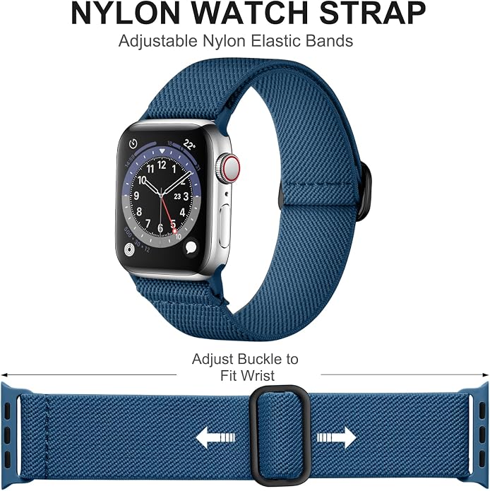 Adorve Stretchy Band Compatible with Apple Watch Bands Ultra 3/2/1 49mm 46mm 45mm 44mm 42mm 41mm 40mm 38mm Men Women, Soft Nylon Elastic Braided Strap Fits for iWatch Series 11/10/9/8/7/6/5/4/3/SE3-1