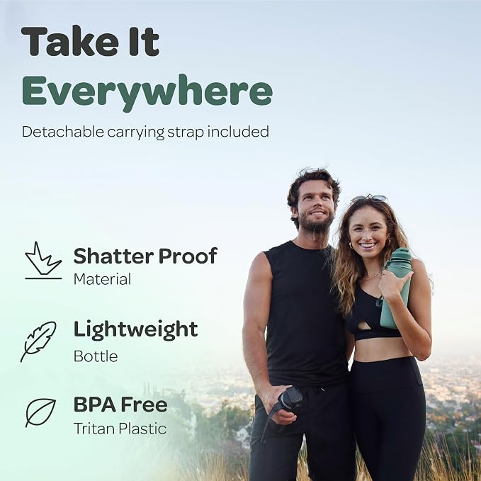Hydracy Motivational Water Bottle with Time Marker & Fruit Infuser 32 oz | BPA-Free Tritan, Leakproof Flip-Top Lid,No-Sweat Sleeve,Carry Strap,Daily Intake Tracking for Gym,Sports,Outdoors