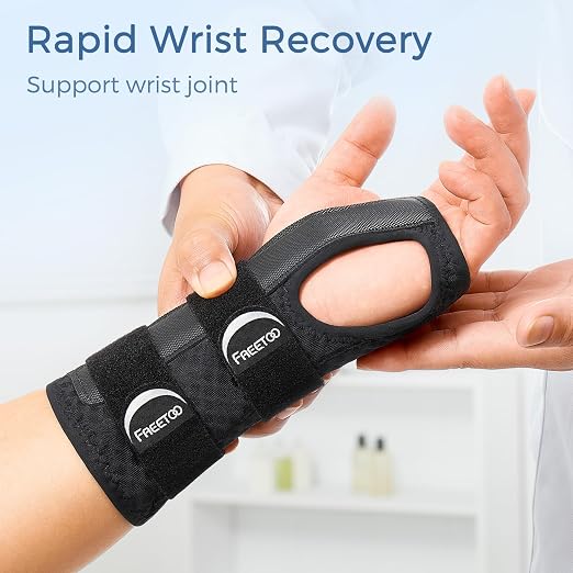 FREETOO Reversible Carpal Tunnel Wrist Brace Night Support Left Right Hand | Wrist Splint Support for Carpal Tunnel,Tendonitis,Sprain,Arthritis.Hand Brace for Sleeping,Work,Typing.Breathable,Adjustable