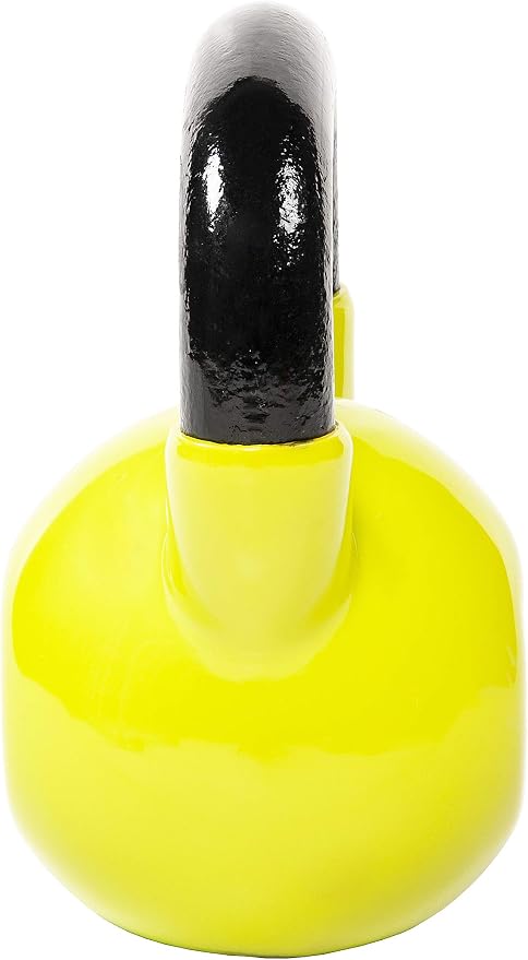 Fitvids All-Purpose Color Vinyl Coated Kettlebell, 5-50 Pounds, Yellow
