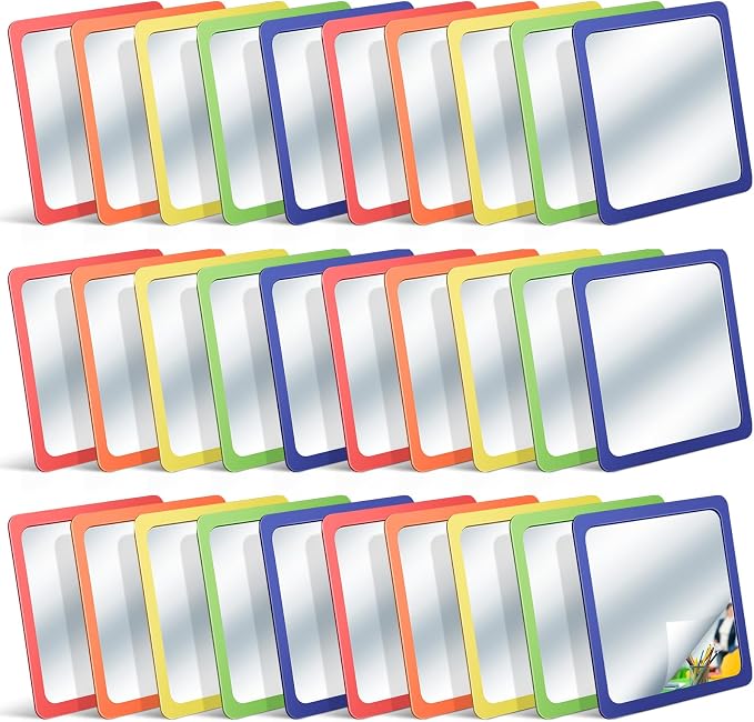 30 Pcs Small Mirrors for Craft 6 x 6 Mirror for Kid,Fulgent Colors | Shatterproof Mirrors in Bulk for Kids for Baby School Classroom Craft Chick Bird Brooders Grow out Pens
