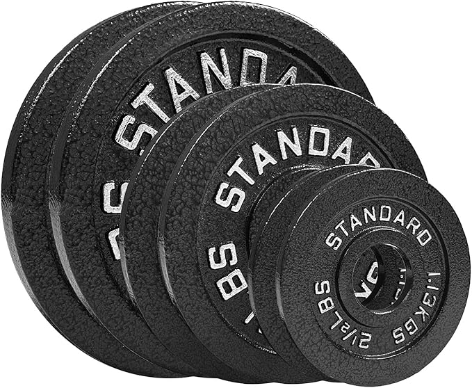 Steel Olympic Plates 35LB Set - Olympic 2 inch Premium Coated 2x of 10lb, 5lb, and 2.5lb Weights for Home or Commercial