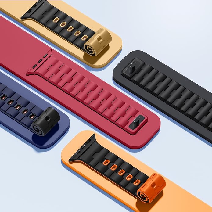 Bandletic Magnetic Silicone Watchband Compatible with All Apple Watch | Strong Magnet Sport Strap for iWatch Ultra 49mm Series 11-1 SE 46mm 45mm 44mm 42mm 41mm 40mm 38mm, Ideal for Men Women