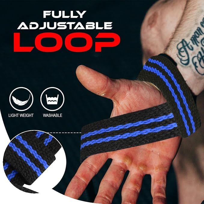BEAST RAGE Lifting Wrist Straps for Weightlifting, Straps Gym Grip Power Workouts Lifting Straps Padded Neoprene & Premium Cotton Men Women, Deadlift Bodybuilding Exercise Lifting Straps