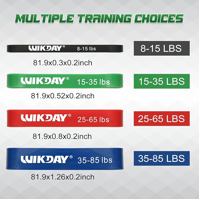 WIKDAY Resistance Bands for Working Out, Exercise Bands, Workout Bands, Pull Up Assistance Bands for Body Stretching Training Physical Therapy Muscle Training for Men & Women
