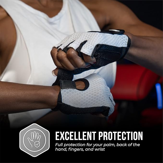 Contraband Pink Label 5307 Womens Designer Workout Gloves | Low Sweat Diamond Mesh Fabric w/Grip-Lock™ Silicone Palm