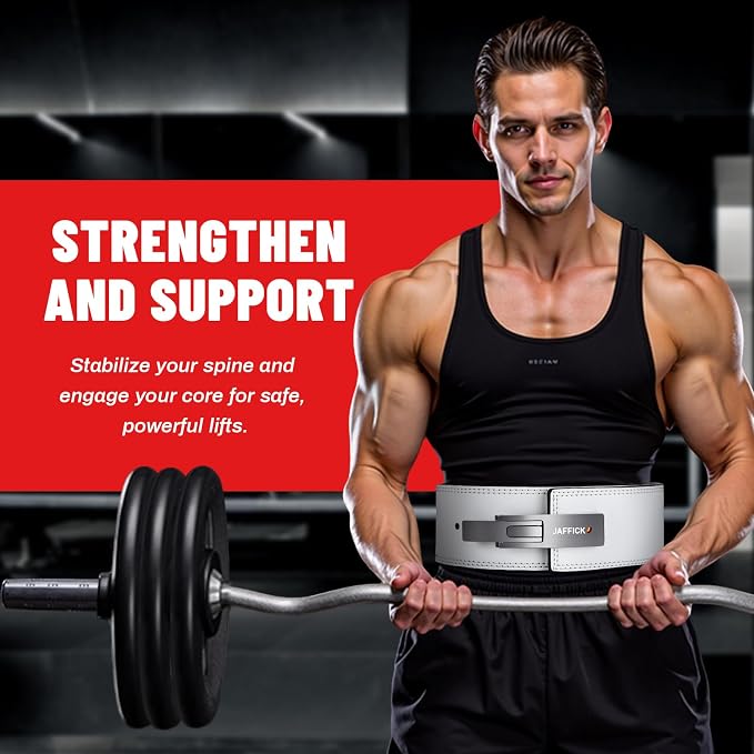 Jaffick Lever Lifting Belt – Power 10mm Extreme Heavy Duty Genuine Leather Lower Back Support for Squats, Bench Press, Deadlifts Bodybuilding Weightlifting Powerlifting for Men & Women