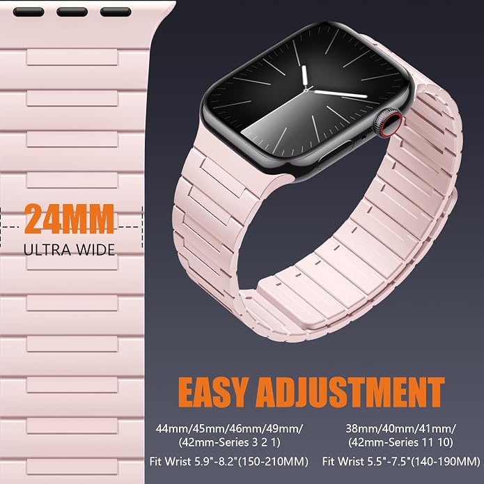 SNBLK Magnetic Watchband Compatible with Apple Watch for Men 44mm 45mm 46mm 49mm 42mm 41mm 40mm 38mm Women, Silicone Sport Strong Magnet Strap for iWatch Series 11 Ultra 3 Ultra 2 Se 10 9 8 7 6 5 4 1