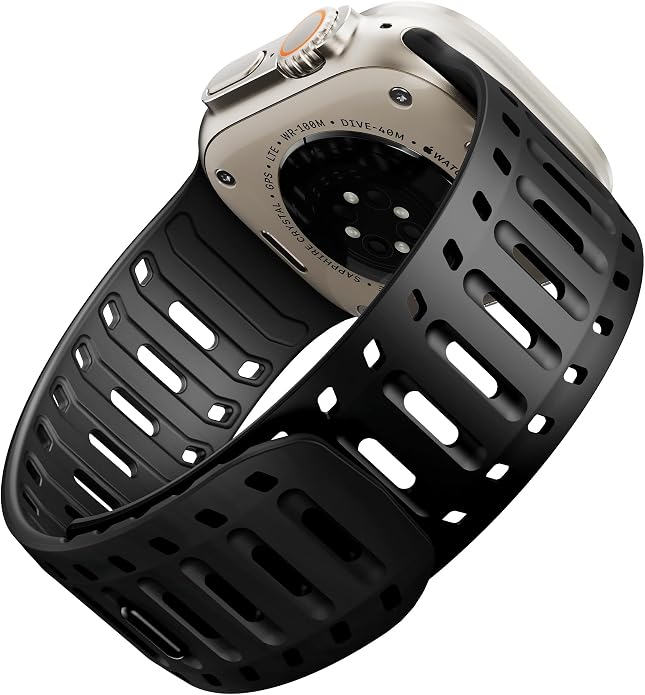 X-it Magnetic Watch Band for Apple Watch Ultra 49mm, 46mm/45mm/44mm, Silicone Sport Strap with Strong Magnet for Men and Women, Compatible with Apple Watch Series 11/10/9/8/7/6/5/4/3/2/1 and SE