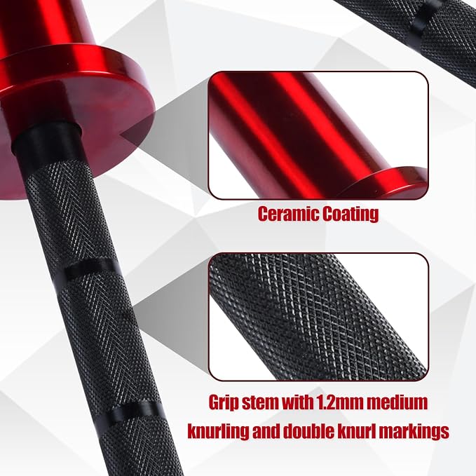 4FT 5LB Aluminum Kids Barbell, 70LB Capacity | Youth training bar with 22mm knurled grip, bearings, brass bushings, and 2-inch Olympic plate compatibility