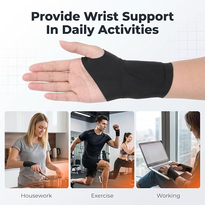 3Pcs Ultra-Thin Wrist Wrap Soft Wrist Brace Wrist Compression Strap | Elastic Wrists Wrap for Carpal Tunnel for Sports Tennis Fitness Compression and Support Fit Left, Right Hands