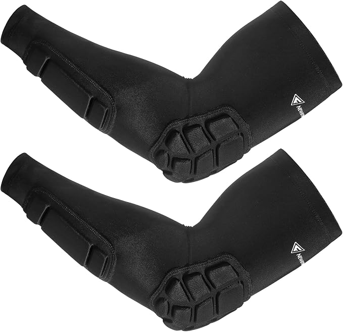 Newbyinn Padded Arm Sleeves 2 Pack, Elbow Forearm Crashproof Pads | for Football Basketball Volleyball Soccer