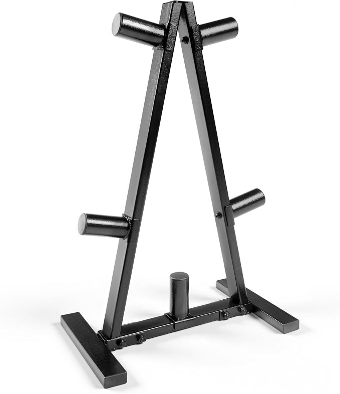 CAP 2-Inch Olympic Plate Tree Rack for Home Gym, Heavy-Duty A-Frame Weight Plate Storage Rack, Space-Saving Plate Organizer Stand, 5-Post & 7-Post, 300lb & 500lb Weight Capacity