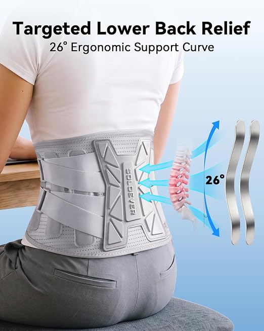 Back Brace for Women Lower Back Pain Relief with Bionic Support System | Ultra Breathable Back Support Brace with Adjustable Strap System, Relief for Herniated Disc, Sciatica, Arthritis,Scoliosis