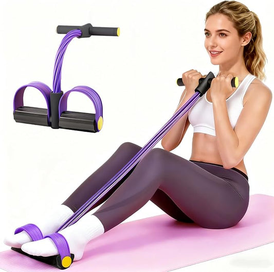 Pedal Resistance Bands with Handles, Upgrade 6-Tubes Elastic Bands for Exercise, Natural Rubber Foot Pedal Resistance Bands, Multifunction Fitness Bands for Abdomen, Waist, Arm, Leg, Pilates