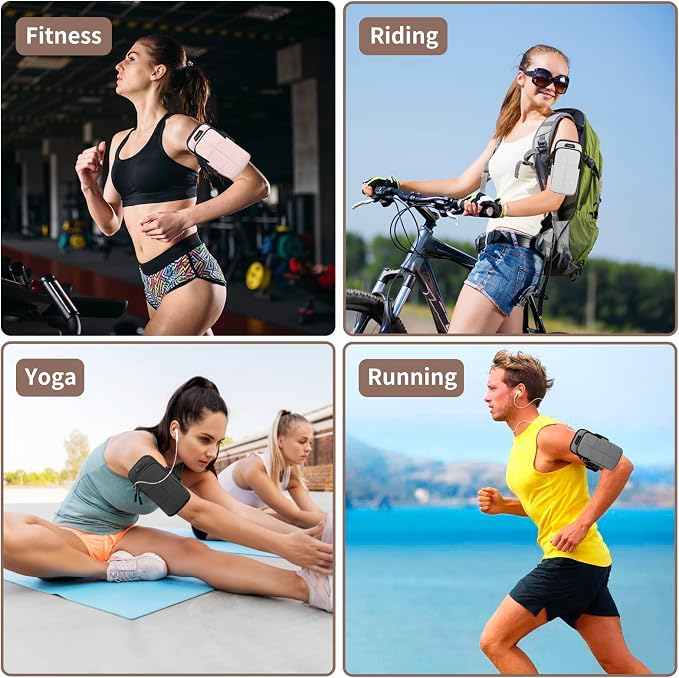 Prime Comfort Phone Holder, Arm Bands for Workout, Use for Running, Walking, Hiking & Biking (Pink)