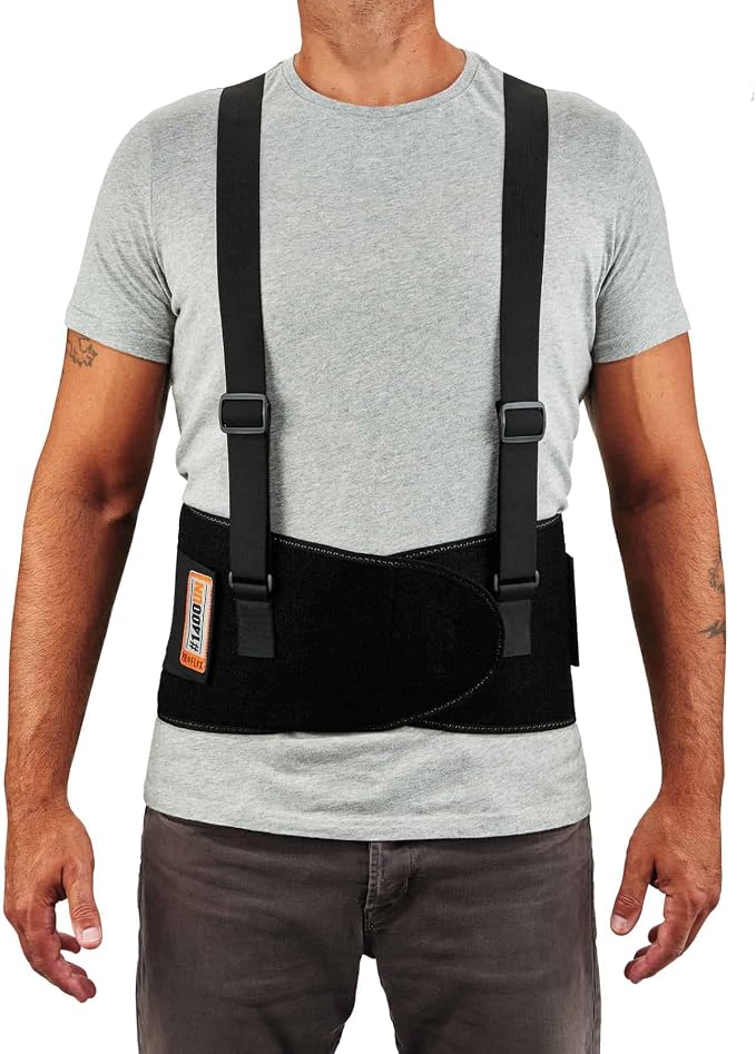 Ergodyne ProFlex 1400UN Back Support Belt, 8.75" Spandex, Universal Size, Fits Waist 28"-46 inches, Black
