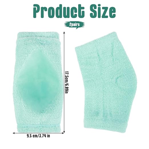 2 Pairs Dry Elbow Treatment, Elbow Protector Beauty Gel Moisturizing, Elbows Protectors for Elderly, for Moist Chapped Dry Skin Care, Cover Heel Socks, Elbows Sleeves,Black & Light Blue