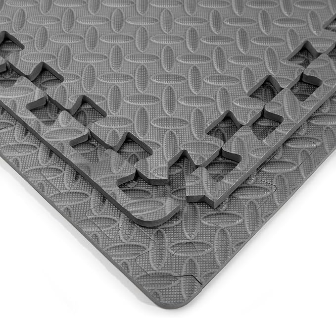Art3d 96 Sq.Ft Eva Puzzle Exercise Mats, 24"x24" x 1/2" Thick Foam Interlocking Tiles for Flooring, Workout, Gym Equipments, Pack of 24, Grey
