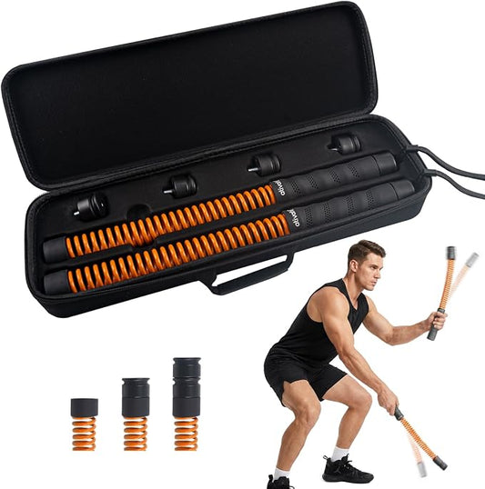 ATIVAFIT Ropeless Battle Rope for Home Gym, Adjustable Resistance Cordless Battle Ropes with 4 Weight Blocks & Storage Case, Full Body Workout Equipment for HIIT, Cardio & Strength Training for Men & Women