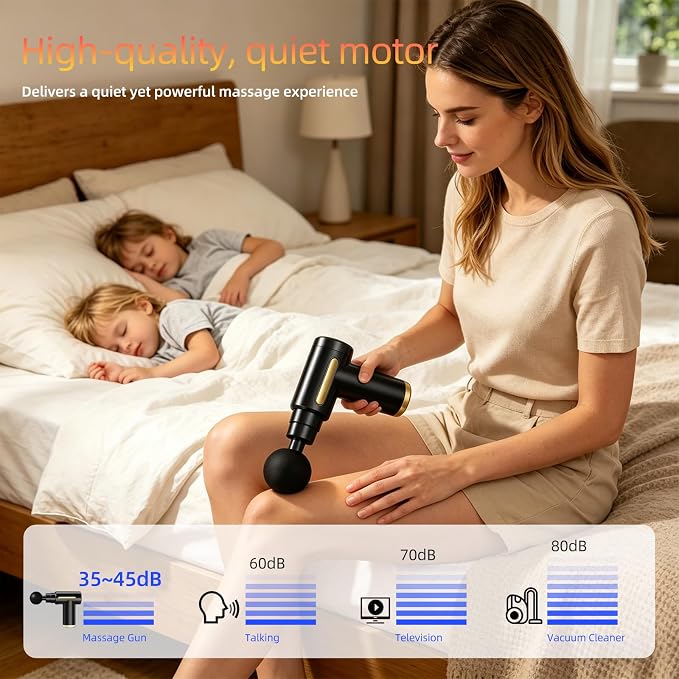 Massage Gun, Electric Massager, Suitable for Whole Body to Relieve Fatigue, Replaceable Massage Head Impact Massager, The Best Choice for Gift Giving (Black-720)