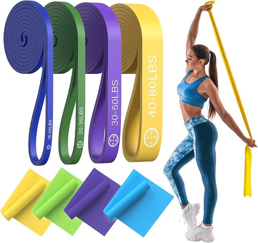 Exercise Bands，Set of 6 Resistance Bands for Working Out,Pull Up Bands Set,at Home Workout Equipment,Instruction Guide and Carry Bag Included