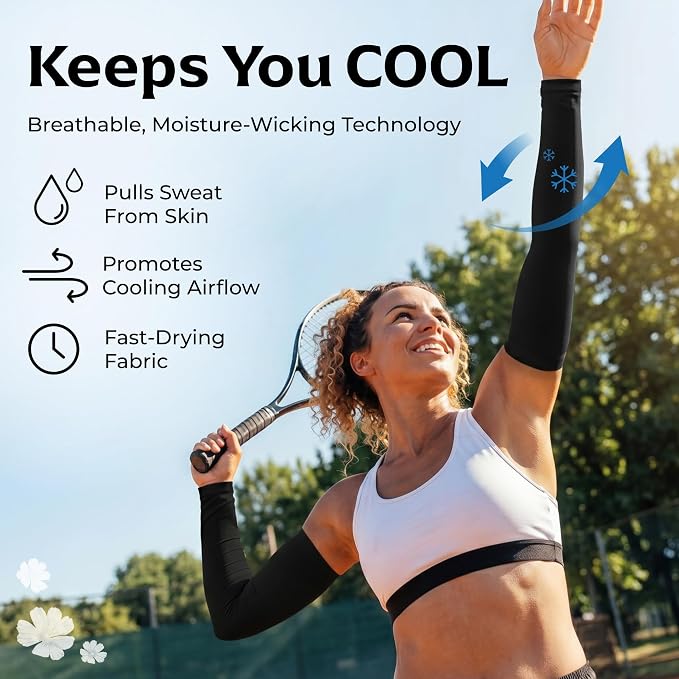 SportsTrail Cooling Arm Sleeves for Men & Women – Breathable, UV Sun Protection, Sports Arm Sleeves for Women, Men & Youth
