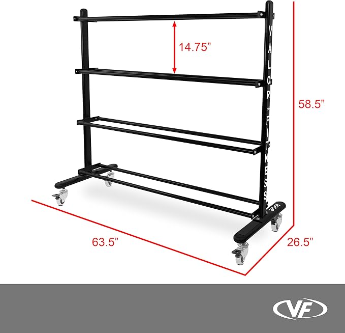 Valor Fitness 4-Tier Exercise Ball Storage Rack with Wheels – Holds Up to 20 Medicine, Slam, and Wall Balls – Durable Home Gym Sports Equipment Organizer